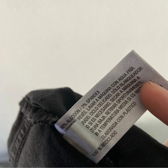 Distressed Denim Skirt Black Mini Skirt Deconstructed Size 2 Wild Fable - Picture 9 of 15